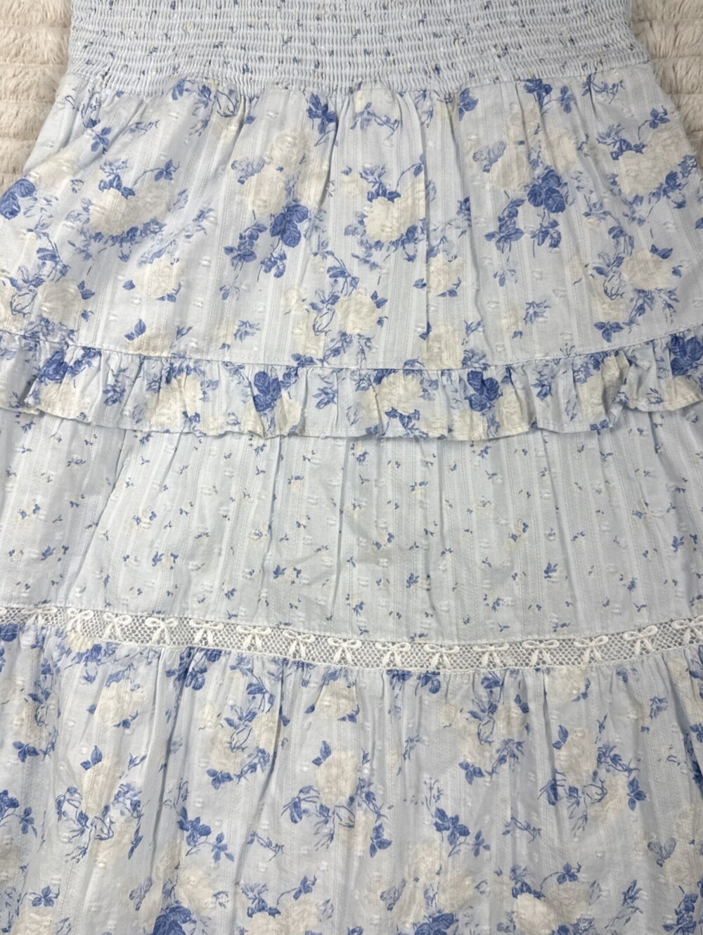 LoveShackFancy x Target Annabelle Blue Floral Halter Dress Size 12 KLW5YL - Picture 6 of 11